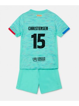 Barcelona Andreas Christensen #15 Dječji Rezervni Dres kompleti 2023-24 Kratak Rukavima (+ kratke hlače)